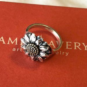 James Avery Wild Sunflower Ring Size 6.5 Sterling Silver and Bronze